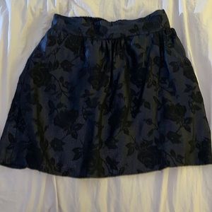 Black Floral Mini Skirt
